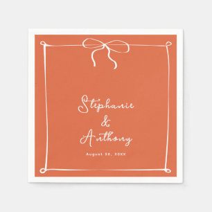 Whimsical Italian Sunset with White Bow Wedding Napkin