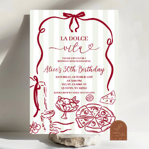 Whimsical Italy La Dolce Vita Birthday Party  Invitation