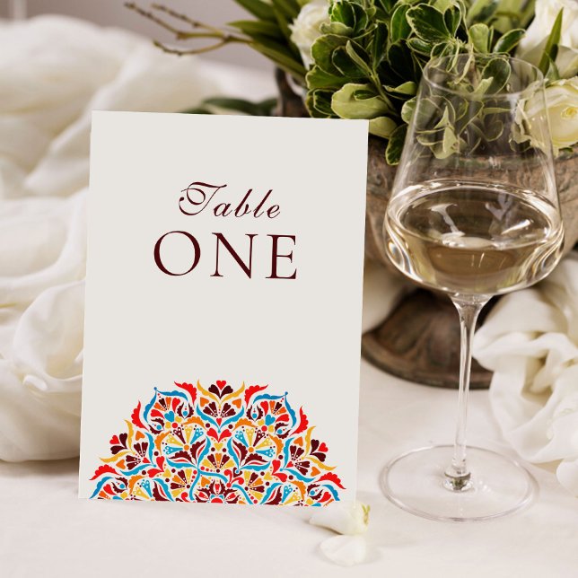 Whimsical Ivory Floral Border Wedding Table Number (Creator Uploaded)