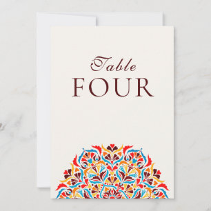 Whimsical Ivory Floral Border Wedding Table Number