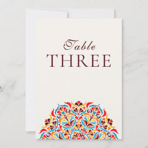 Whimsical Ivory Floral Border Wedding Table Number