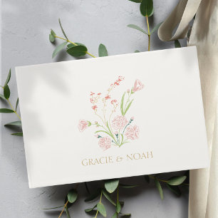 Whimsical Ivory   Floral Bouquet Wedding Guest Book