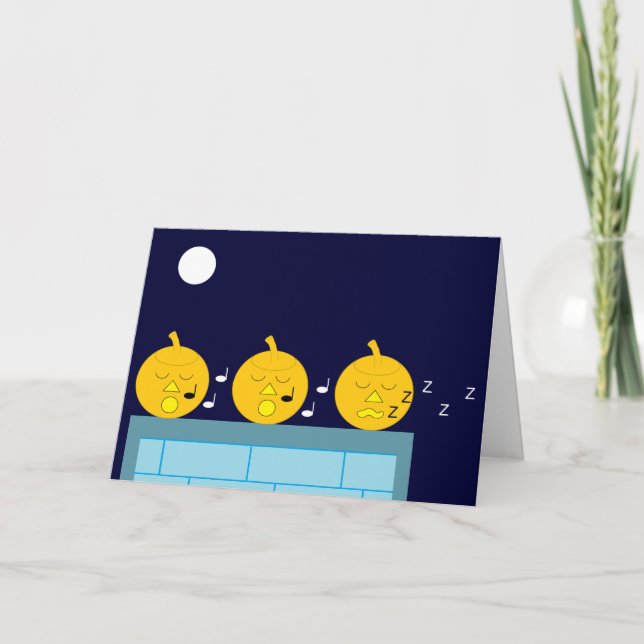 Whimsical Jack-o'-Lanterns:  Blank Halloween Card (Front)