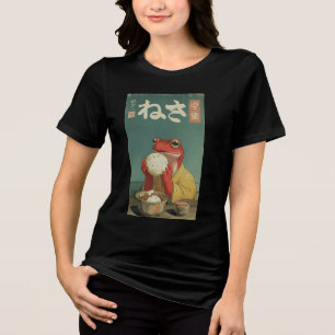 Whimsical Japanese Frog Ukiyo-e Art  Tri-Blend Shirt