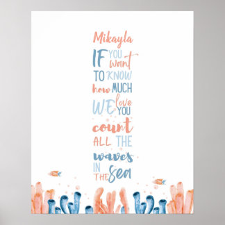 Whimsical Jellyfish Lullaby Quote Customizable Poster