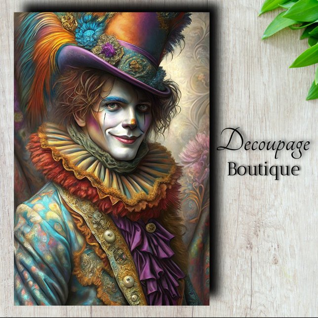 Whimsical Jester Decoupage Tissue Paper (Whimsical Jester Decoupage Tissue Paper)