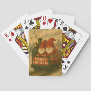 Whimsical Jolly Gnomes Musical Express Playing Cards
