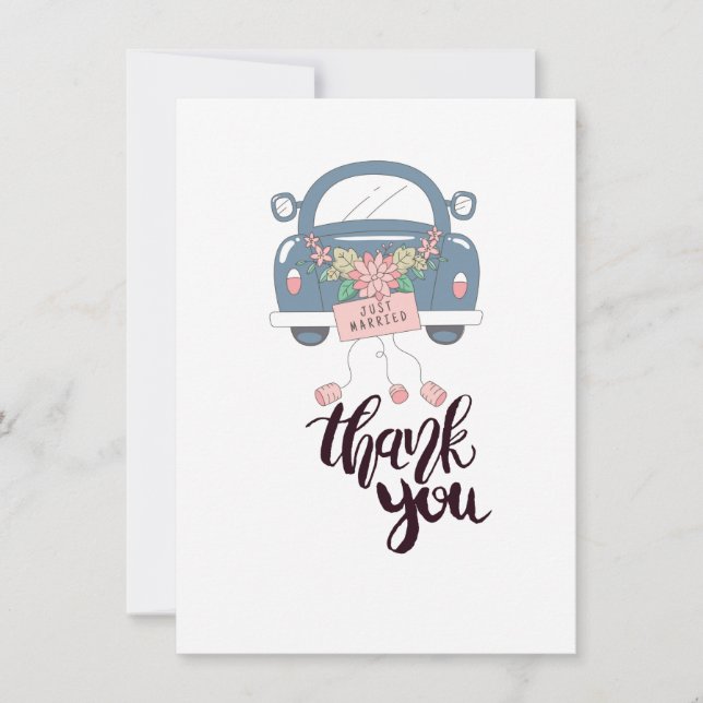 Whimsical Just Married Thank You (Front)