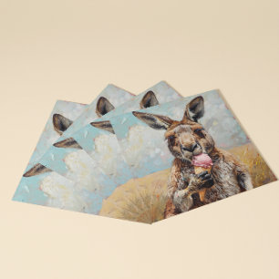 Whimsical Kangaroo Eating Ice Cream Customizable  Invitation