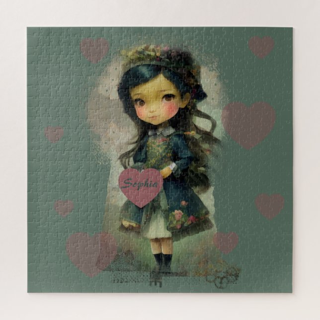 Whimsical Kawaii Fairy Tale Girl Jigsaw Puzzle (Vertical)