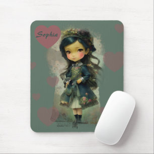 Whimsical Kawaii Fairy Tale Girl Mouse Pad