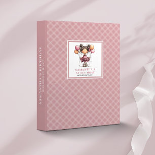 Whimsical Kids 10th Birthday Pink memory album Binder