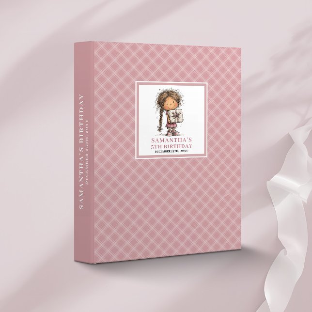 Whimsical Kids 4th Birthday Pink ring binder (Whimsical Kids 4th Birthday Pink ring binder)