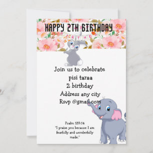 Whimsical Kids Floral Gift Bag   Colourful Birthda Holiday Card