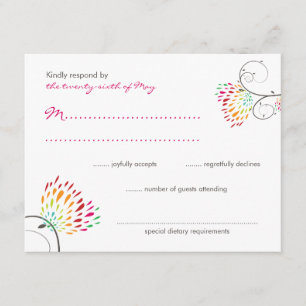 Whimsical Kissing Summer Love Birds Wedding RSVP