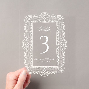 Whimsical Lace Old Money Romantic Classy Wedding Acrylic Invitations