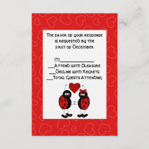 Whimsical Ladybug Wedding RSVP Card
