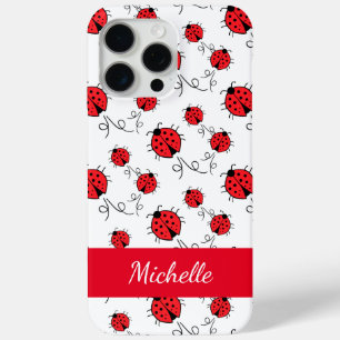 Whimsical Ladybugs Pattern Cute Personalized  iPhone 15 Pro Max Case