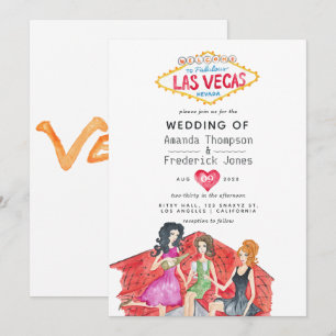 Whimsical Las Vegas Wedding Invitation