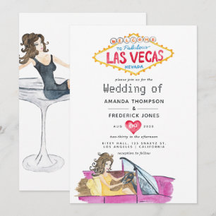 Whimsical Las Vegas Wedding Invitation