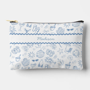 Whimsical Last Toast On The Coast Blue Accessory Pouch