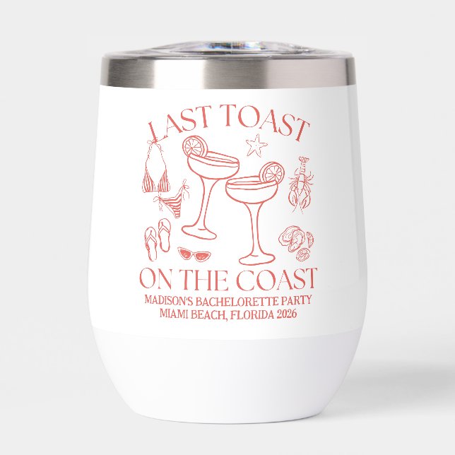 Whimsical Last Toast On The Coast Coral (Front)