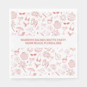 Whimsical Last Toast On The Coast Coral Napkin