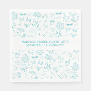 Whimsical Last Toast On The Coast Turquoise Napkin