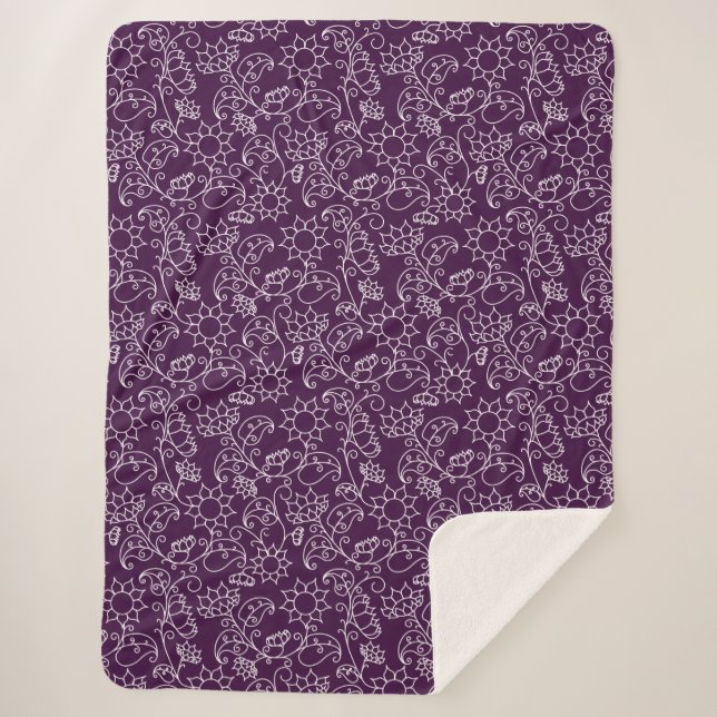 Whimsical Lavender Blooms Cozy Throw (Front)