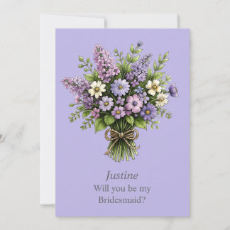 Whimsical Lavender Bouquet Bridesmaid Proposal