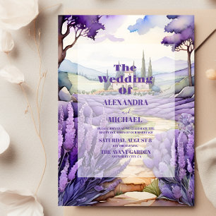 Whimsical Lavender Wedding Invitation