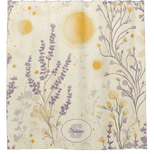 Whimsical Lavender & Yellow Floral Pattern