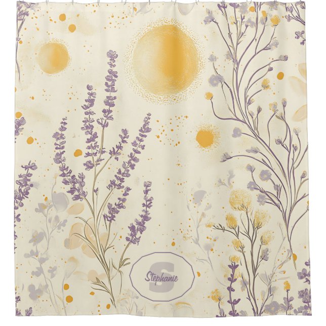 Whimsical Lavender & Yellow Floral Pattern (Front)