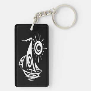 Whimsical Lazy Sailboat Keychain