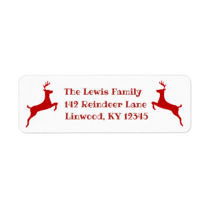 Whimsical Leaping Red Reindeer