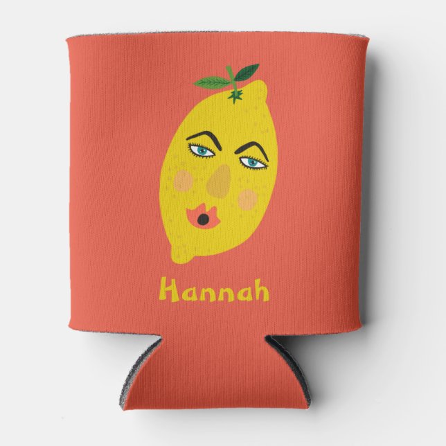 Whimsical Lemon CUSTOMIZE IT Can Cooler (Front)