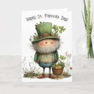 Whimsical Leprechaun Happy St Patrick's Day Card