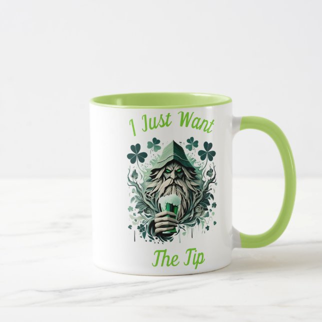 Whimsical Leprechaun Savouring A Brew Mug (Right)