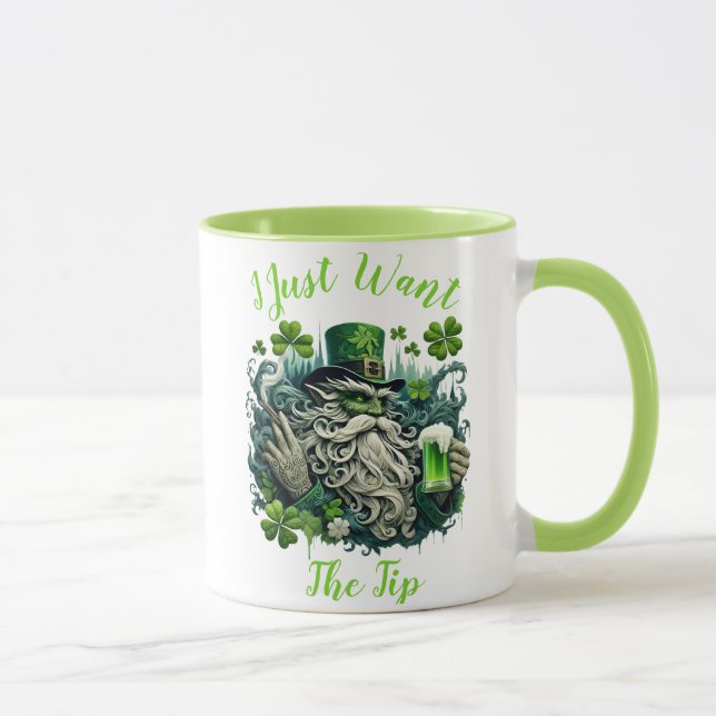Whimsical Leprechaun Savouring A Cold One Mug (Right)