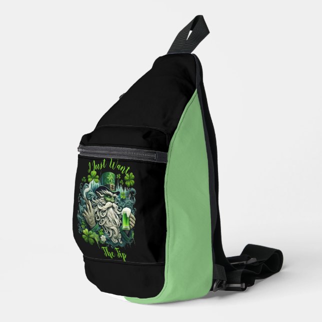 Whimsical Leprechaun Savouring A Cold One Sling Bag (Right Corner)