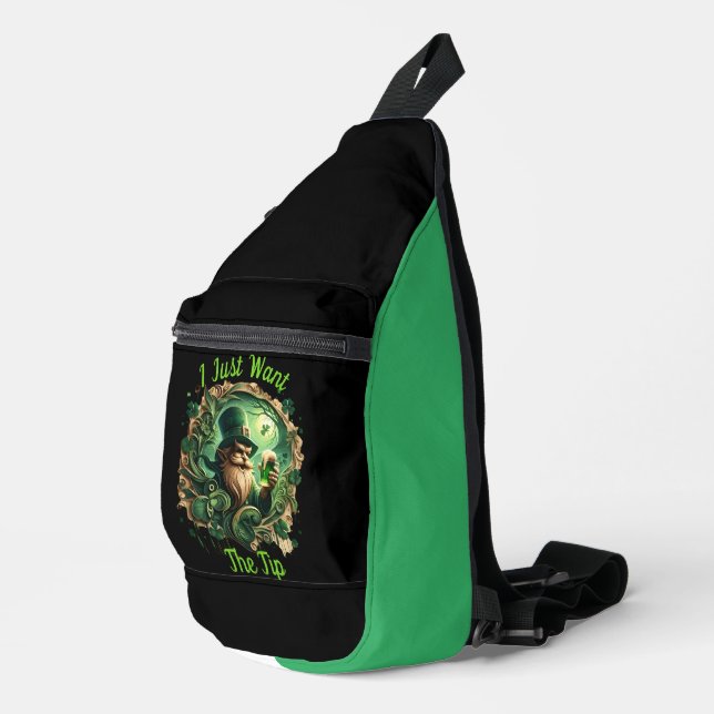 Whimsical Leprechaun Savouring A Pint Sling Bag (Right Corner)
