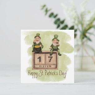 Whimsical Leprechauns St. Patrick's Day Flat Card