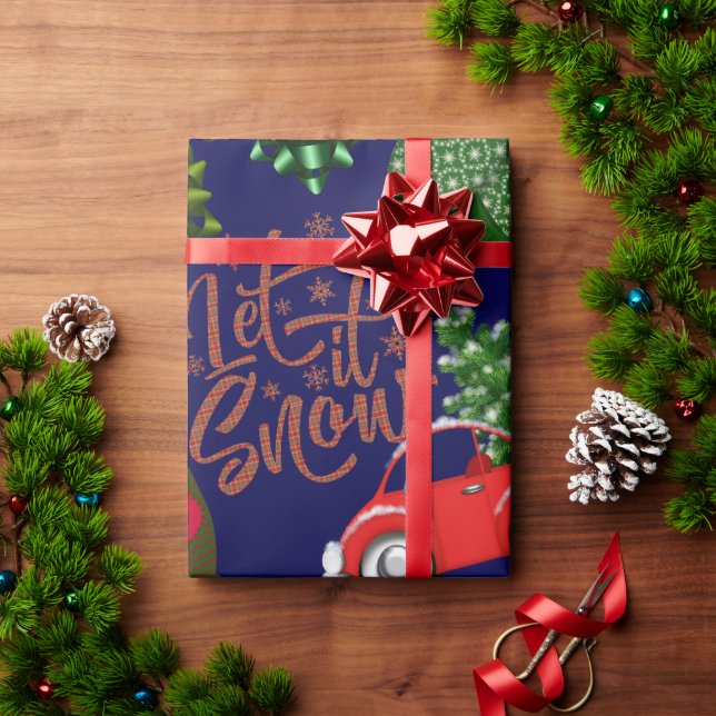 Whimsical Let it Snow Christmas Wrapping Paper (Holiday Gift)