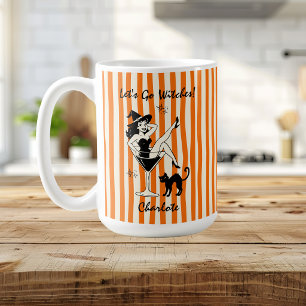 Whimsical Let's Go Witches Halloween Bachelorette Coffee Mug