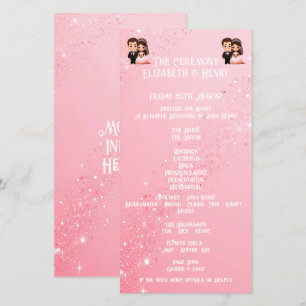 Whimsical Light Pink Wedding sparkles programe