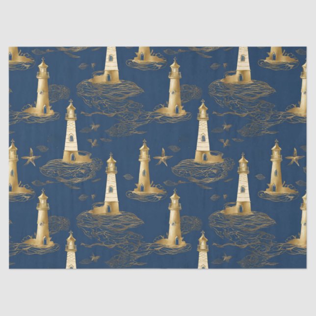 Whimsical Lighthouse  Tissue Paper (Front)