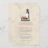 Whimsical Lighthouse Wedding Invitations (Front/Back)