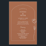 Whimsical Line Rose Arch Ceremony Program<br><div class="desc">Designed to coordinate with our Whimsical Line Rose Collection, this customizable matching wedding invitation card features a line drawing of a rose fused into an arch border on a terracotta coloured background, with classic lettering. For more advanced customisation of this design, e.g. changing layout, font or text size please click...</div>