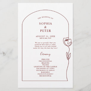 Whimsical Line Rose Arch Ceremony Program