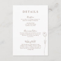 Whimsical Line Rose Details Enclosure Card